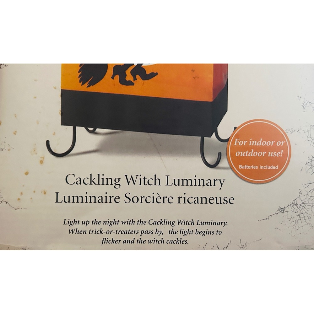 Hallmark Hauntington Vintage Motion Cackling Witch Luminary Plastic 10.5" Spooky - Picture 7 of 12